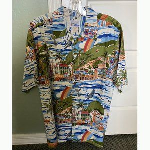Reyn Spooner Lahaina Cheeseburger in Paradise Button Down Hawaiian shirt